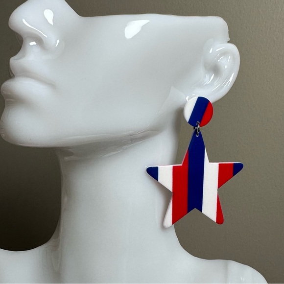 Fashion Jewelry Jewelry - Red, White, and Blue Star Earrings